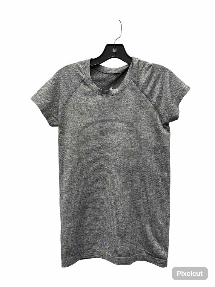 Lululemon Size 8 Gray Athletic Short Sleeve