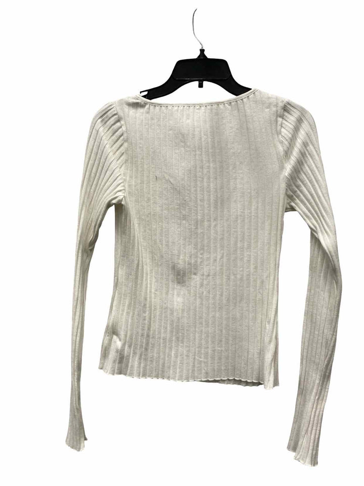 Free People Size L White Long Sleeve Shirts