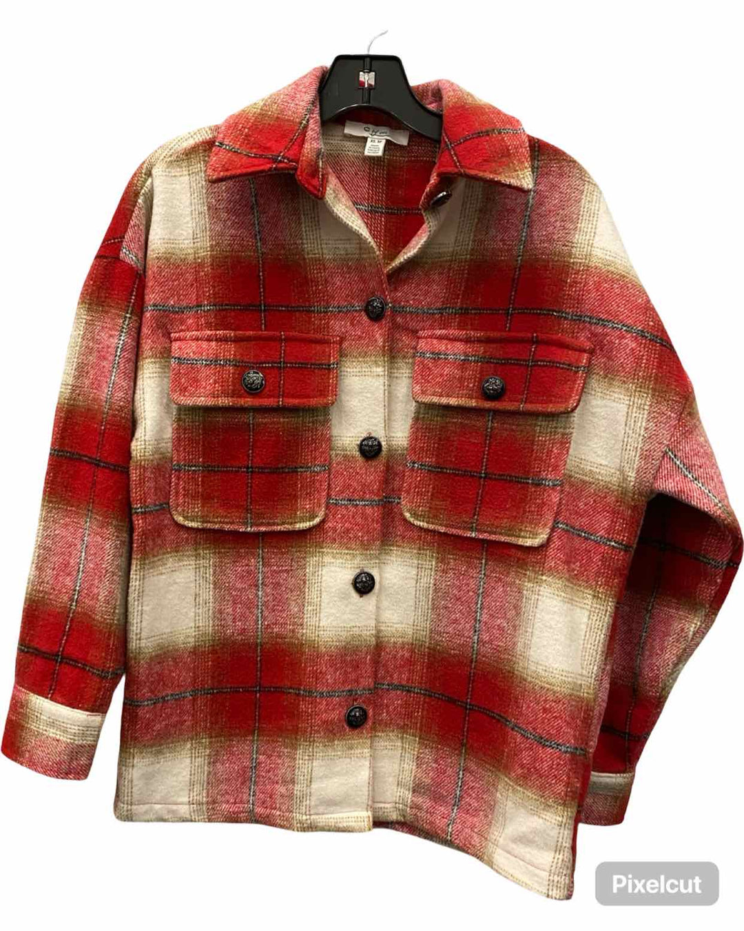 C by One Size XS Red White Plaid Jacket (Outdoor)