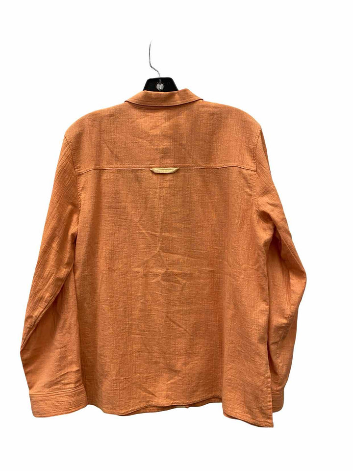 Kate Hill Size L Peach 100% cotton Long Sleeve Shirts