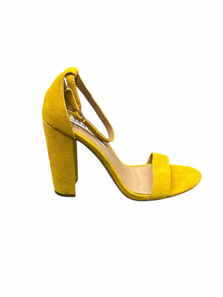 Steve Madden Shoe Size 7.5 Yellow Suede Heels