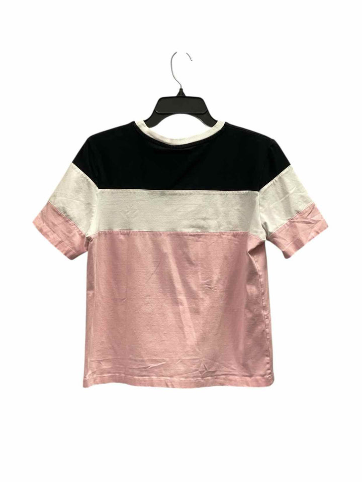 Fila Size M Pink Black & White Short Sleeve Shirts