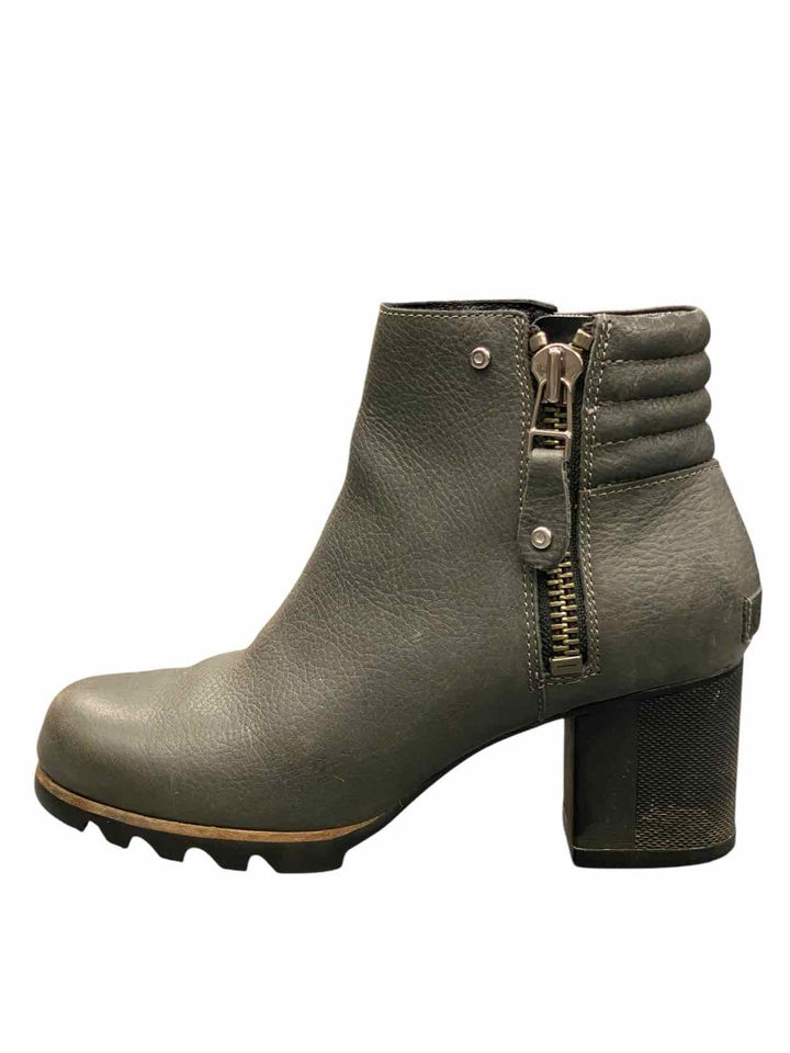 Sorel Shoe Size 8.5 Gray Leather Boots(Ankle)