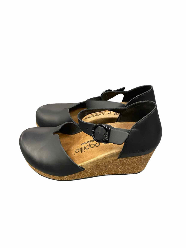 Papillio by Birkenstock Shoe Size 38 Black Leather Mary Heels