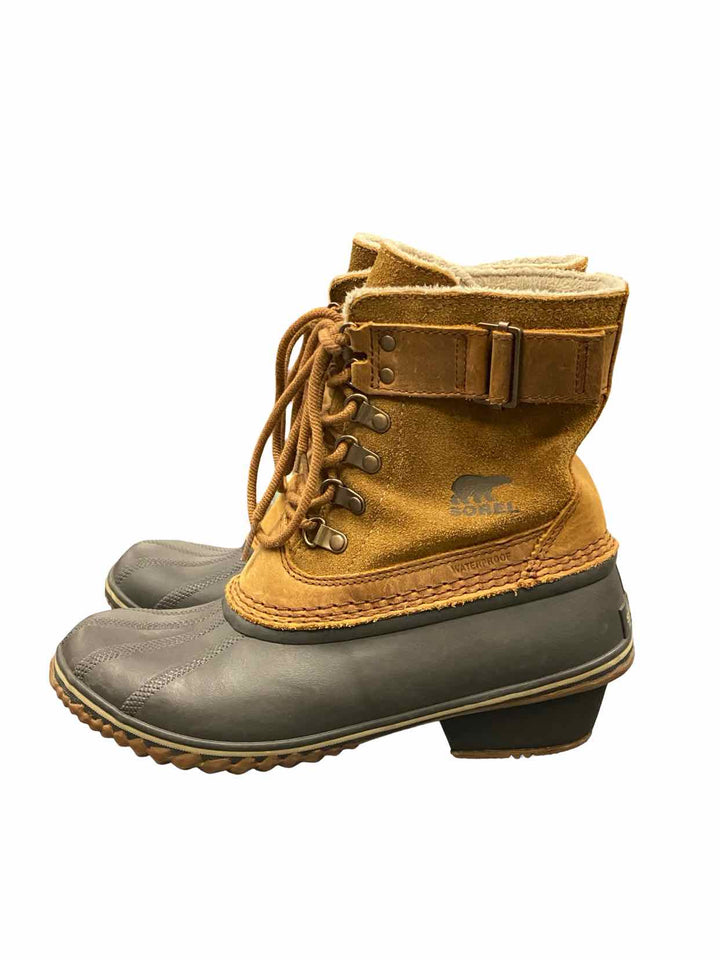 Sorel Shoe Size 8.5 Brown Winter Fancy Lace 2 Waterproof Boots(Ankle)