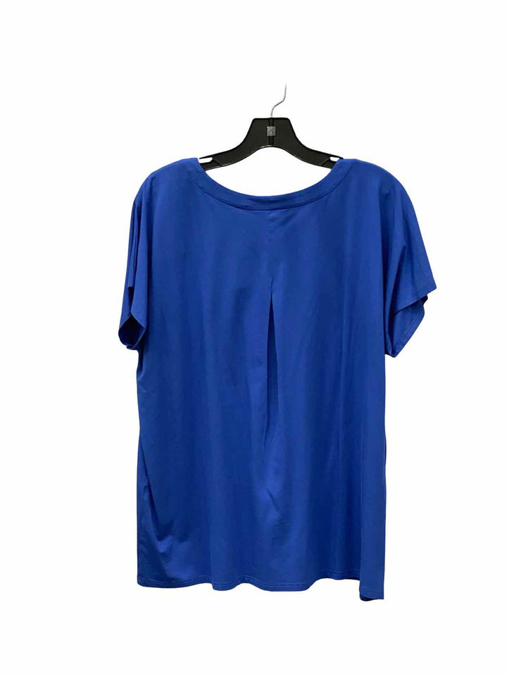 J Jill Size L Blue Short Sleeve Shirts