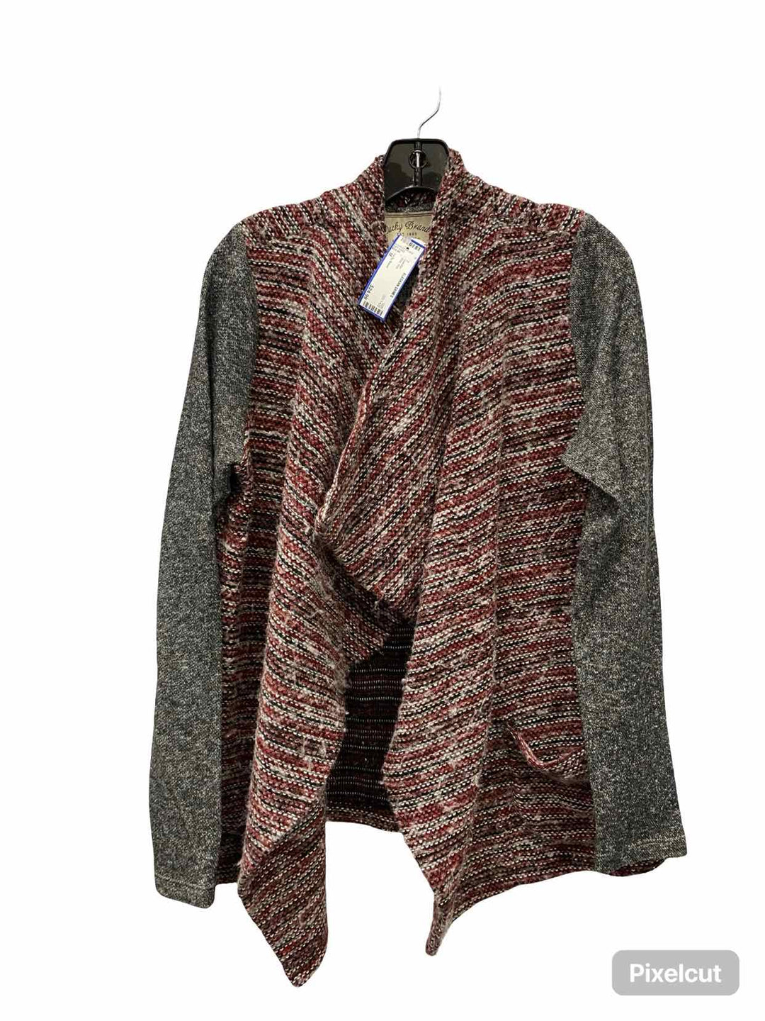 Lucky Brand Size M Gray Red Sweater