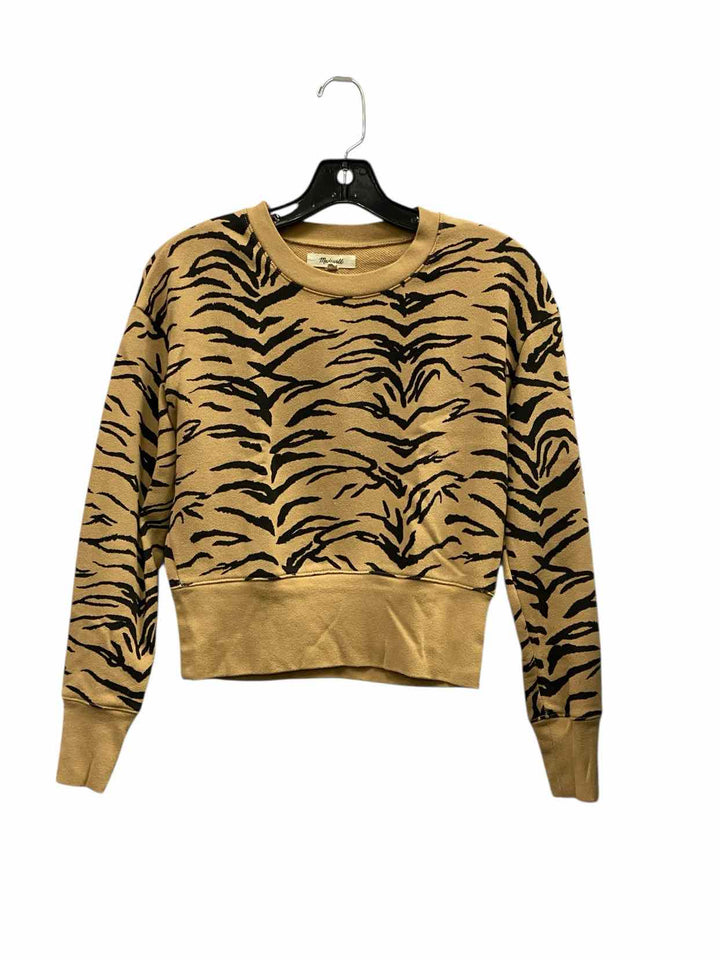 MadeWell Size XXS Brown Animal Print Long Sleeve Shirts