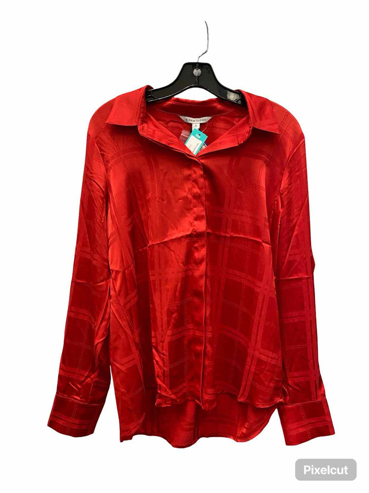 41 Hawthorn Size M Red Button Up Long Sleeve Shirts