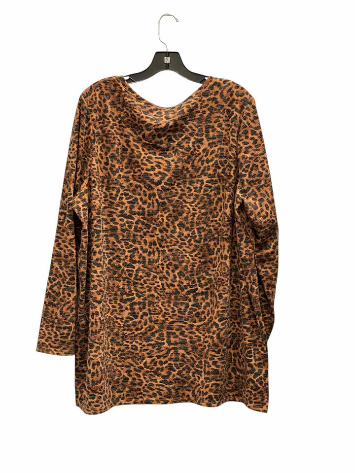 Chico's Size XL Brown Animal Long Sleeve Shirts