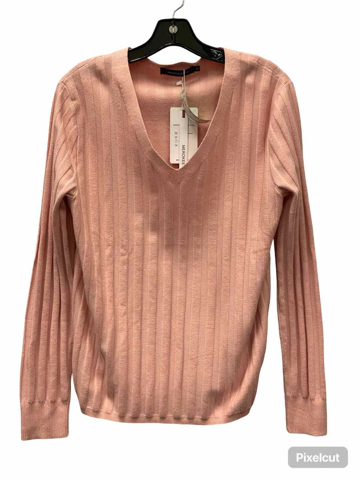 Merokeety Size M Peach Long Sleeve Shirts
