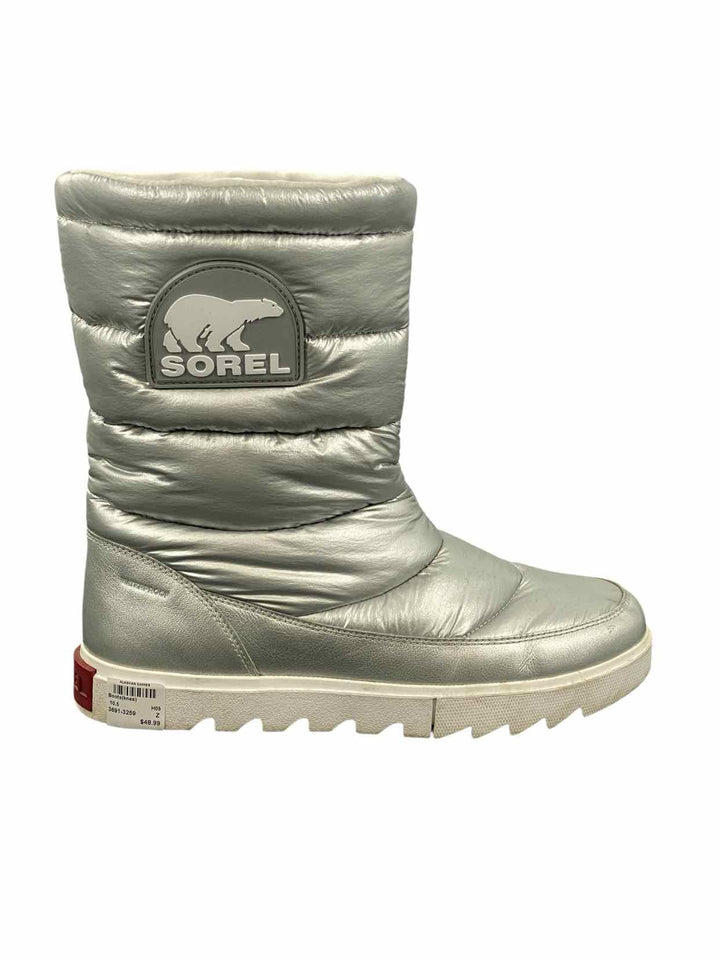 Sorel Shoe Size 10.5 Silver "Joan of Arctic Puffy 10" Boots(knee)
