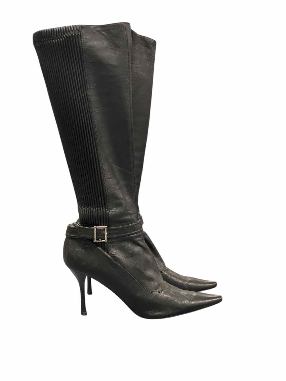 Calvin Klein Shoe Size 8.5 Black Leather Boots(knee)