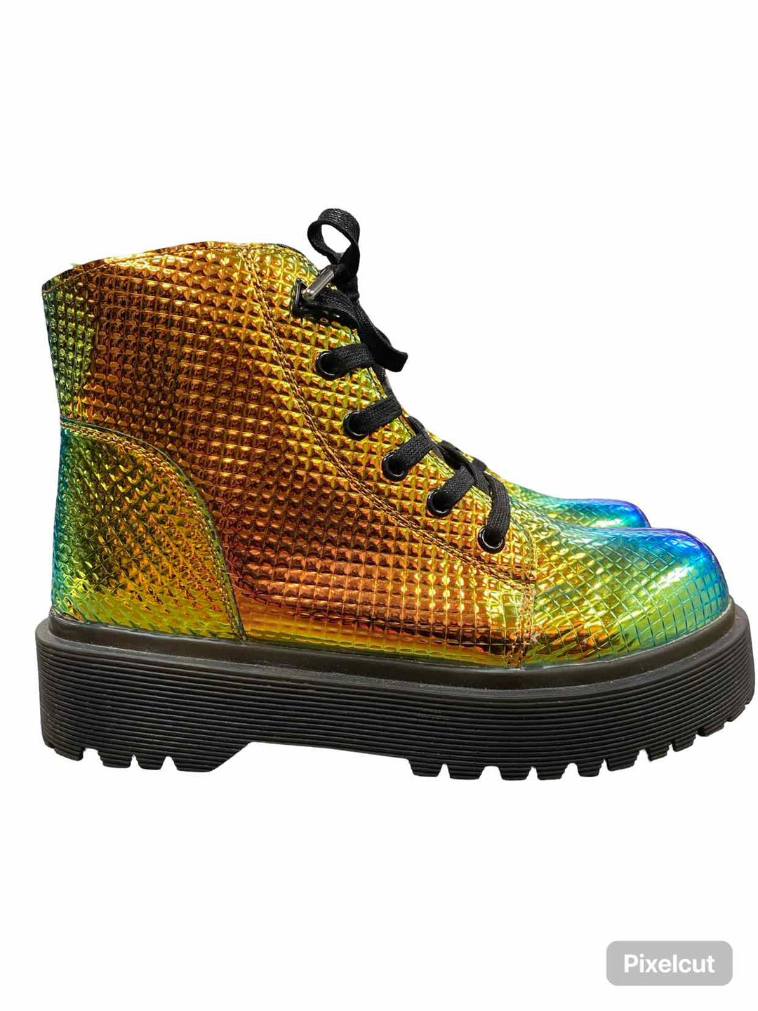 YRU Shoe Size 10 Holographic Combat Boots(Ankle)