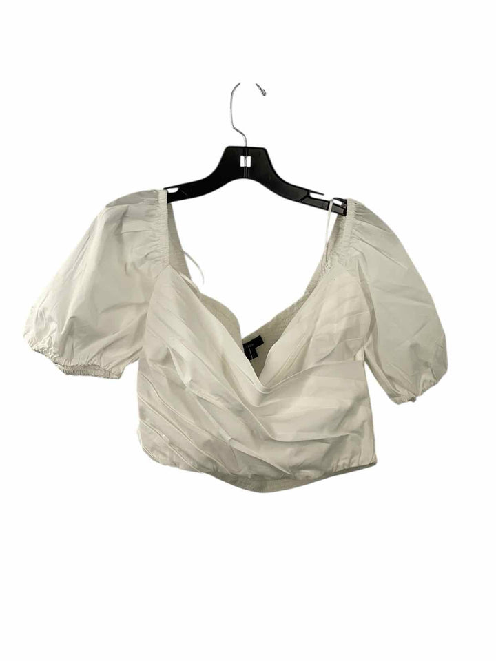 J Crew Size L White Off Shoulder cropped Short Sleeve Shirts