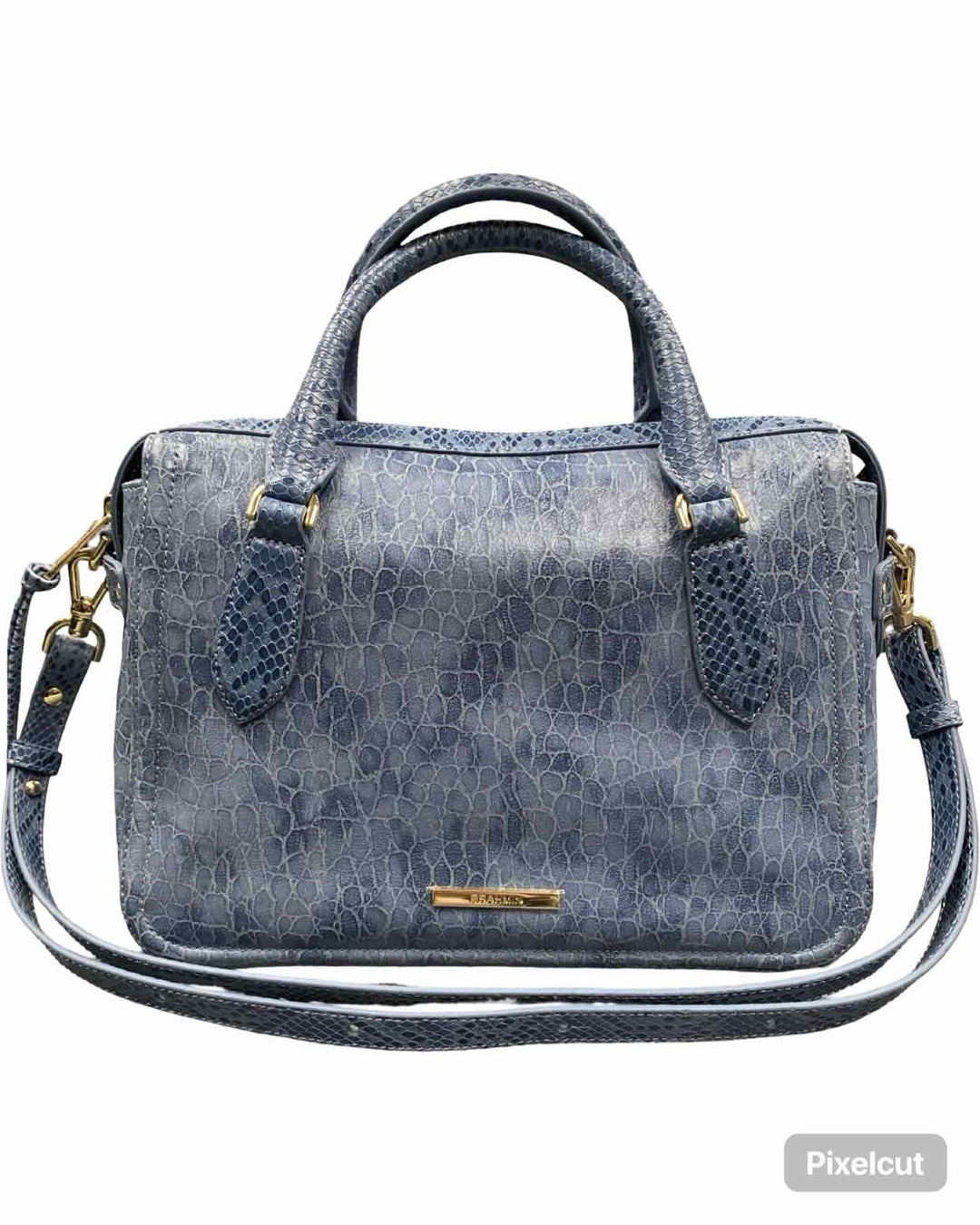 Brahmin Blue W/Crossbody Strap Purse