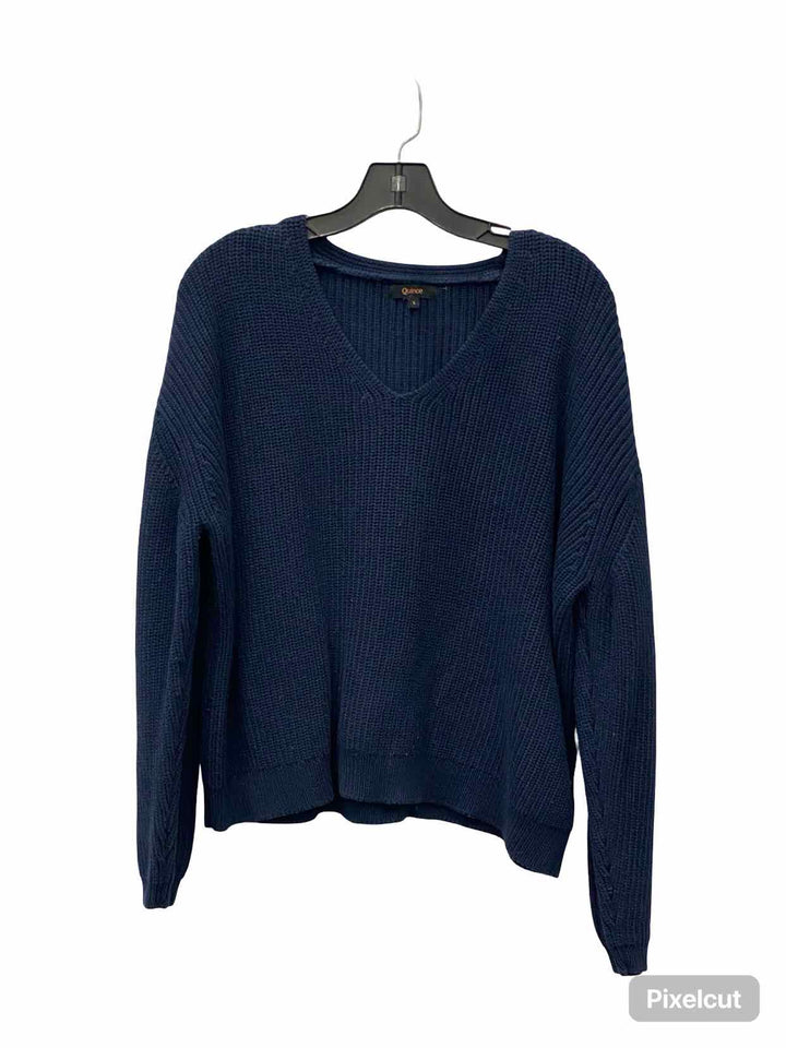 Quince Size L Navy 100% Organic Cotton Sweater
