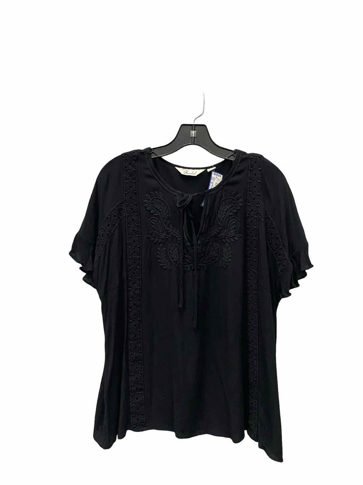 Cafe Marrakesh Size M Black Short Sleeve Shirts