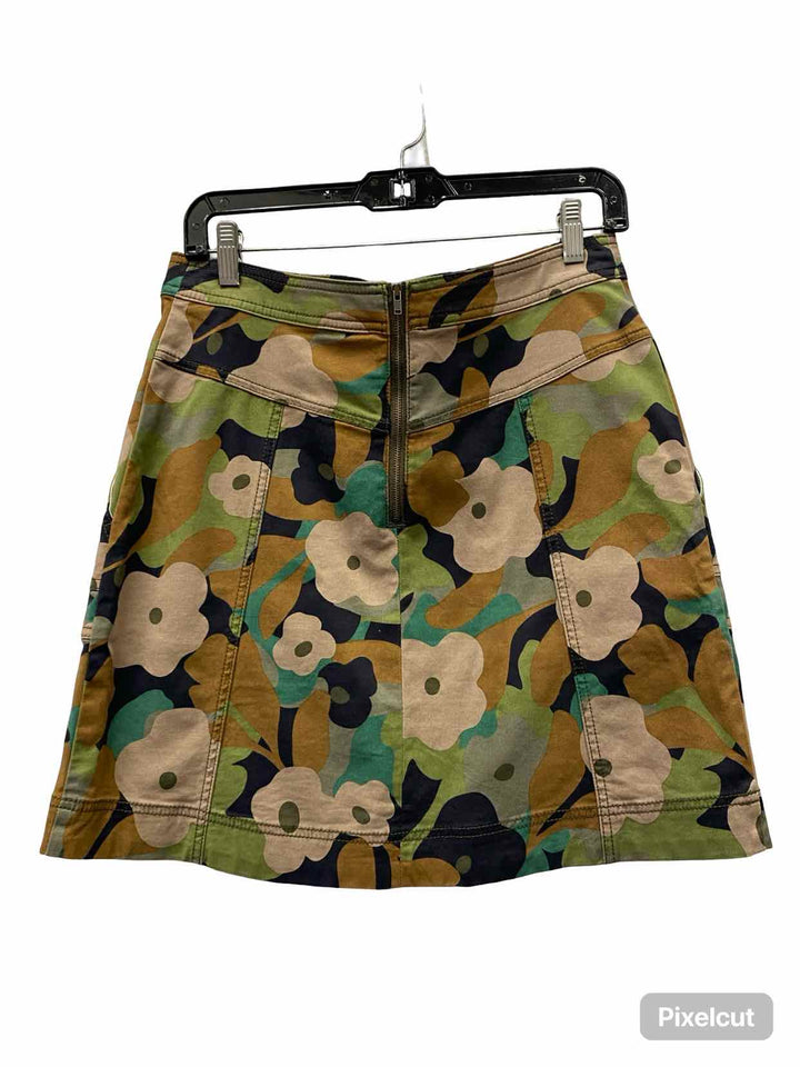 Cabi Size 4 Green Brown camo print Skirt