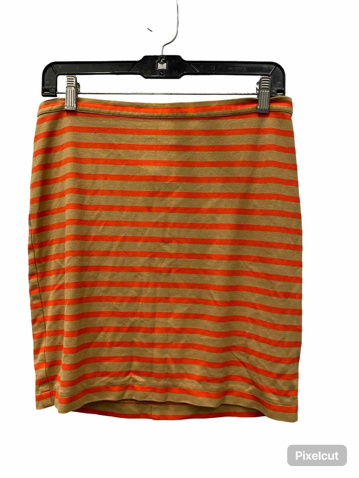 Fossil Size M Brown Red Striped Skirt