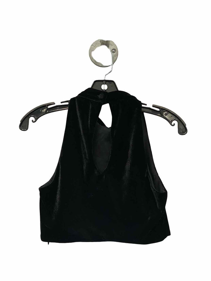 For love & lemons Size S Black Velvet Crop Tank Top