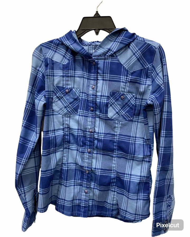 Mountain Hard Wear Size 4 Blue Plaid Long Sleeve Shirts