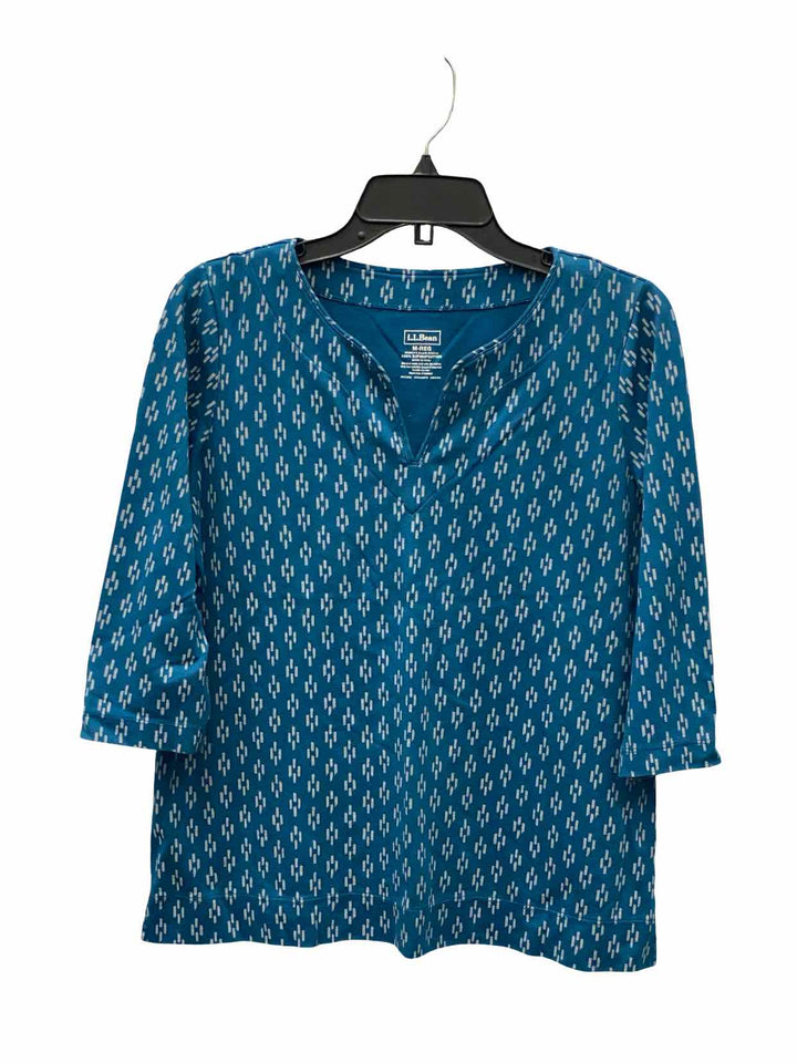 LL Bean Size M Blue White Long Sleeve Shirts