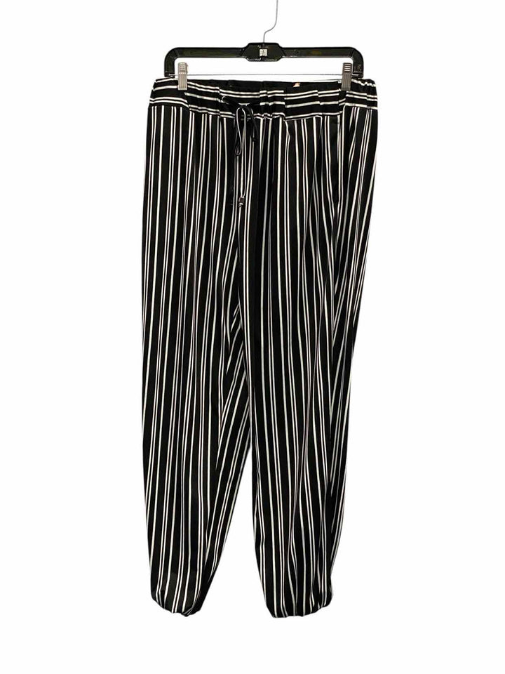 Robert Louis Size L Black White Striped Pants