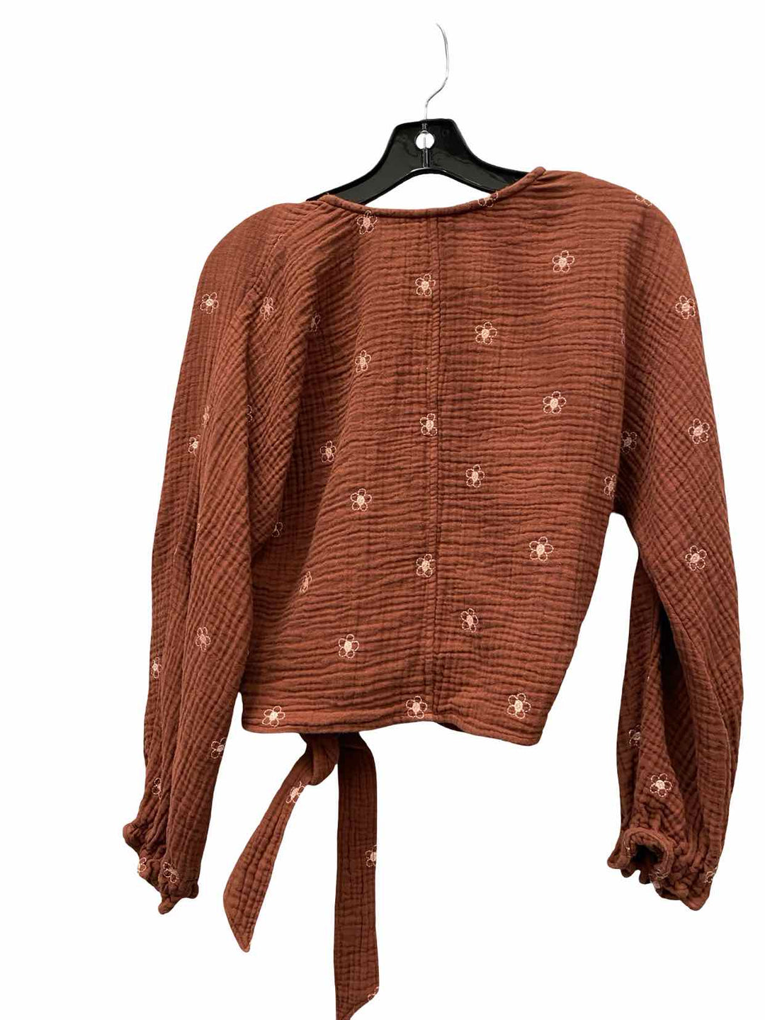 MadeWell Size S Brown Embroidered 100% cotton Long Sleeve Shirts