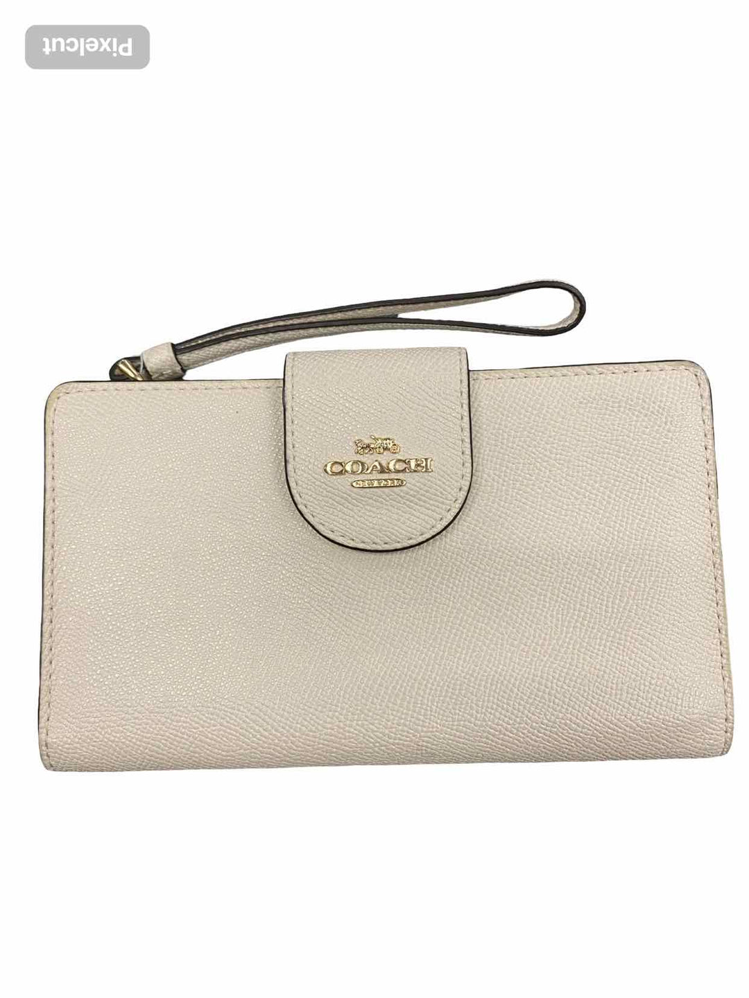 COACH Chalk/Gold Phone Wallet
