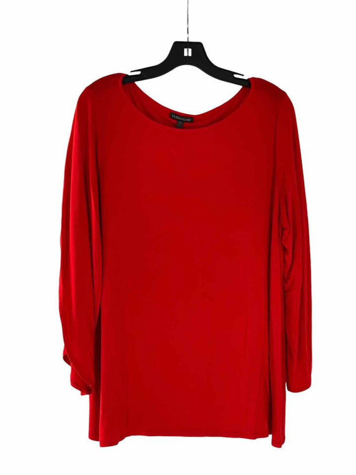 Eileen Fisher Size L Red Long Sleeve Shirts