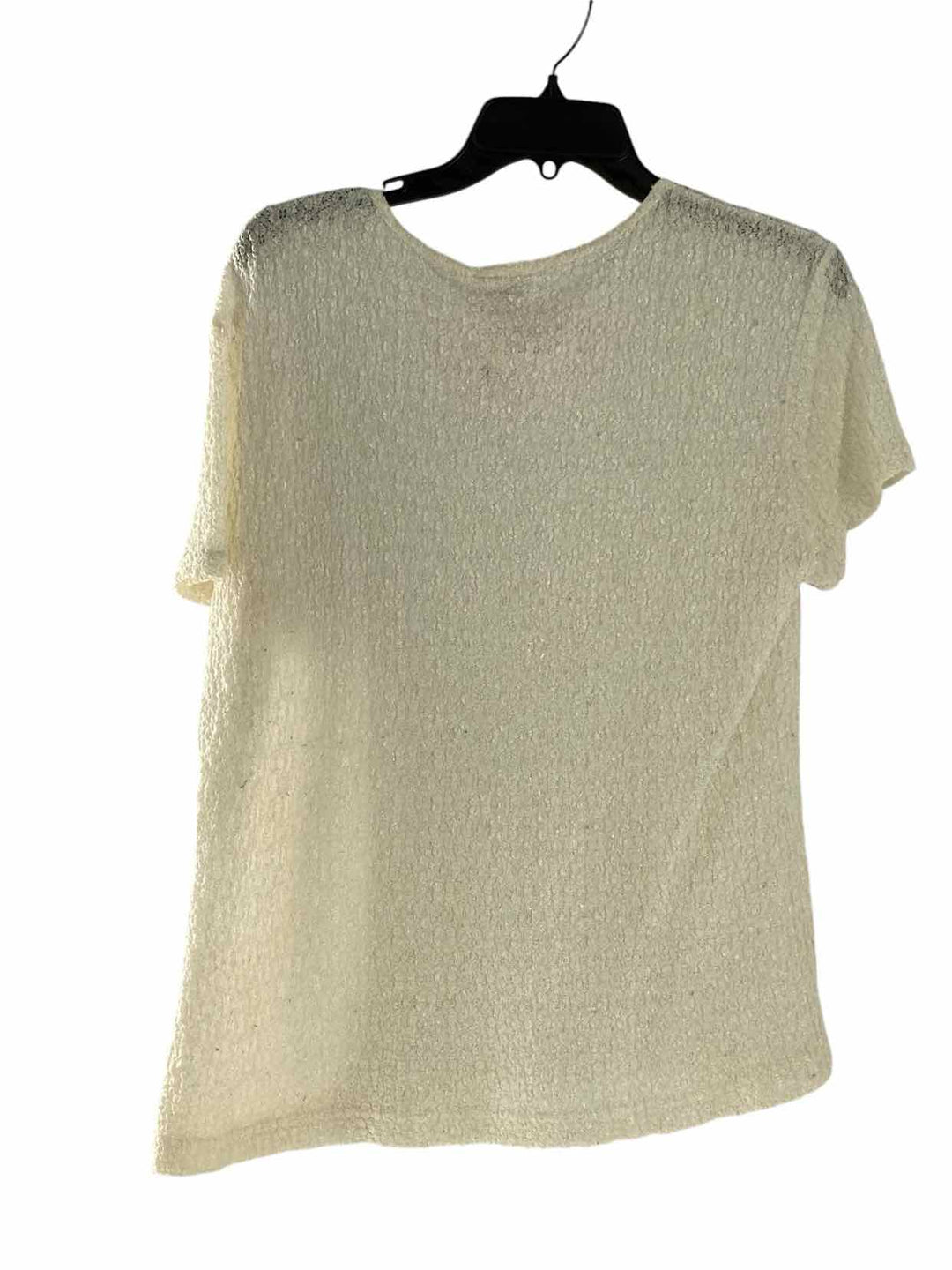 Clio Size L White textured Short Sleeve Shirts