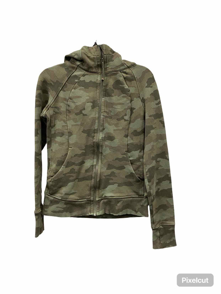 Lululemon Size 6 Green camo print Athletic Jacket