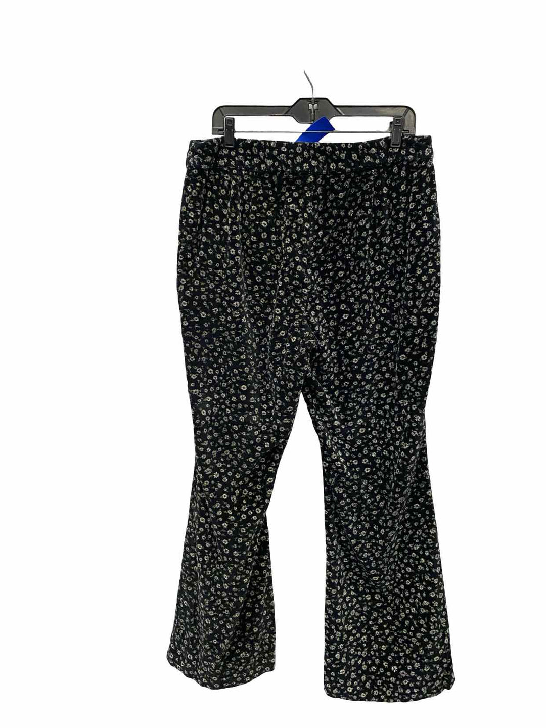 Amuse Society Size XL Black White Floral Velvet Pants