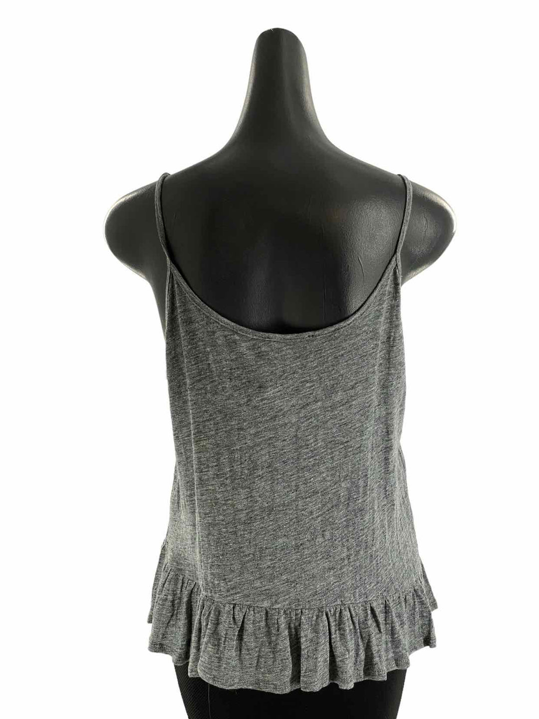 Olivaceous Size L Gray Ruffled Tank Top