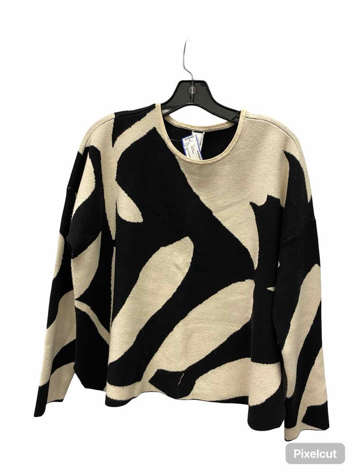 Wynne Collection Size S Black White Sweater