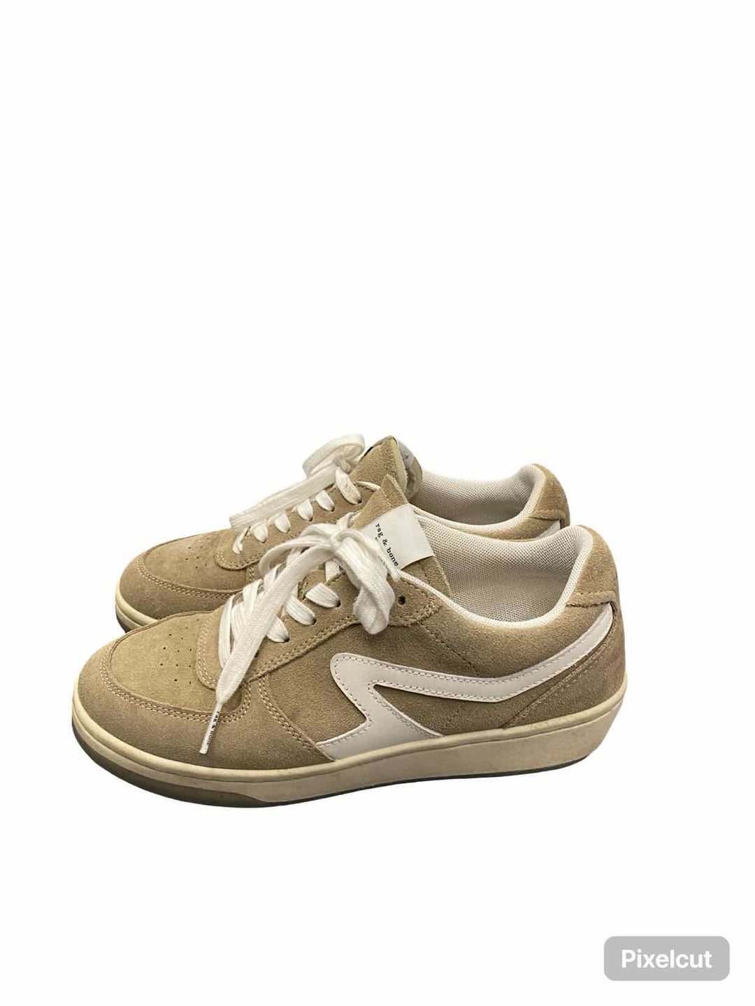 Rag & Bone Shoe Size 37.5 Dove/Sand Suede/Leather Retro Court Sneakers