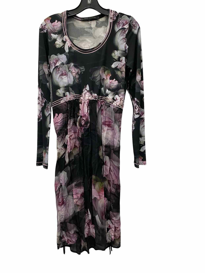 Beate Haymann Size M Black Purple Floral Dress