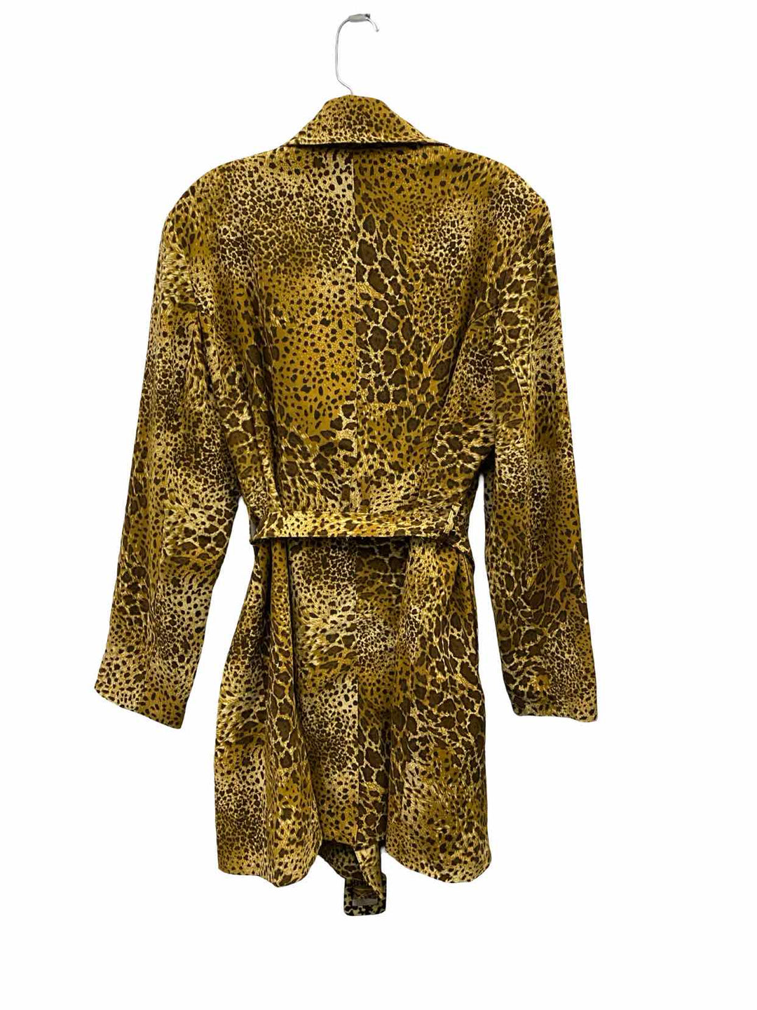 Susan Graver Size L Brown Leopard Print Coat(Long)