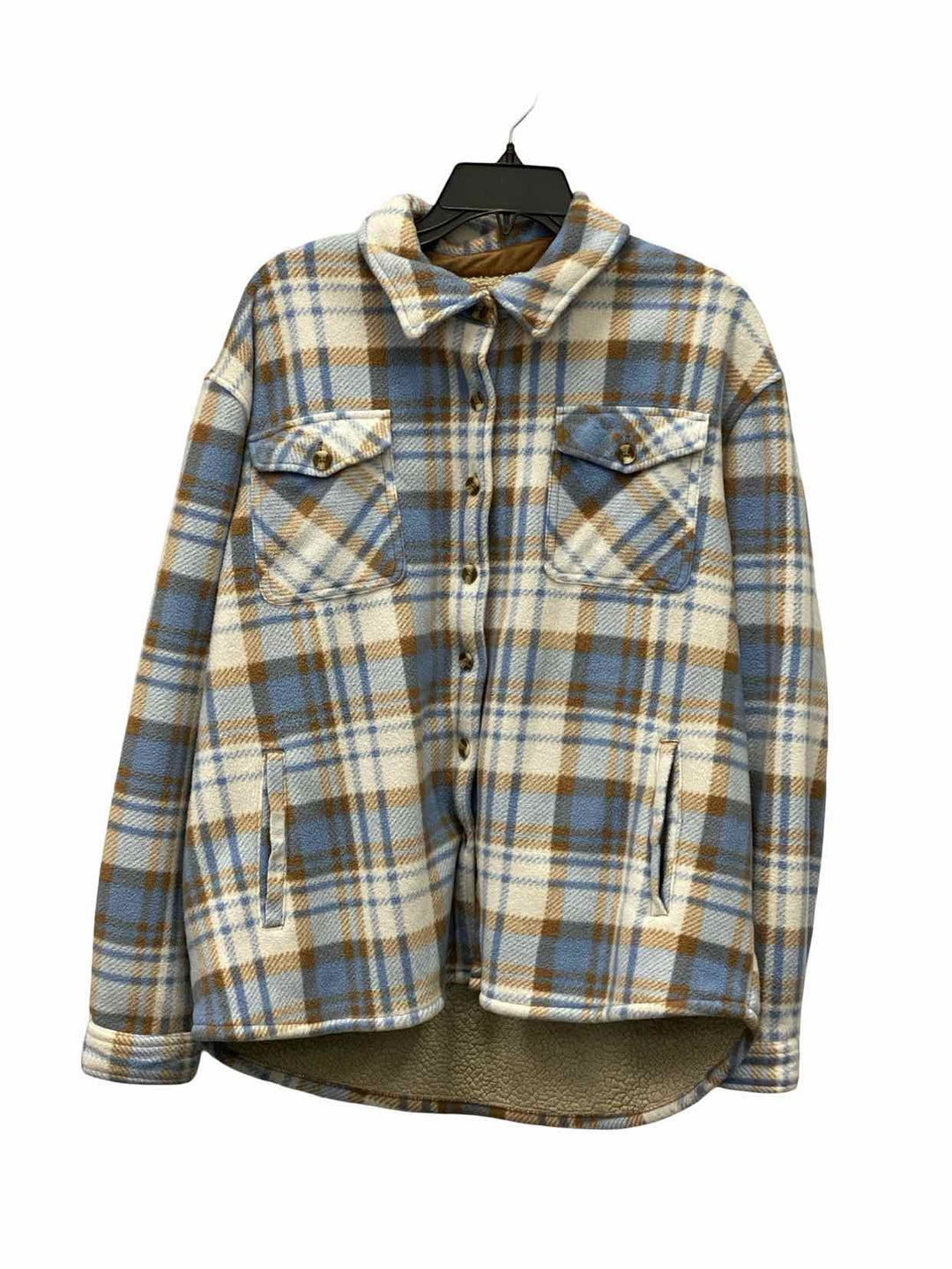 Sage Size L Blue Plaid Jacket