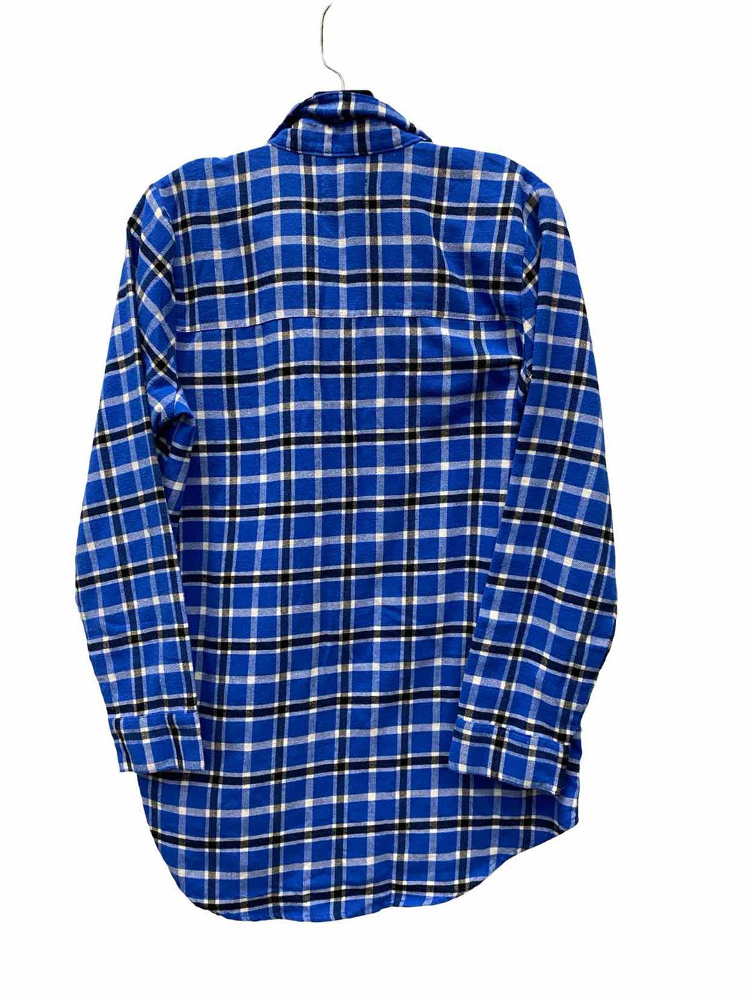 Free Press Size S Blue White Plaid Long Sleeve Shirts