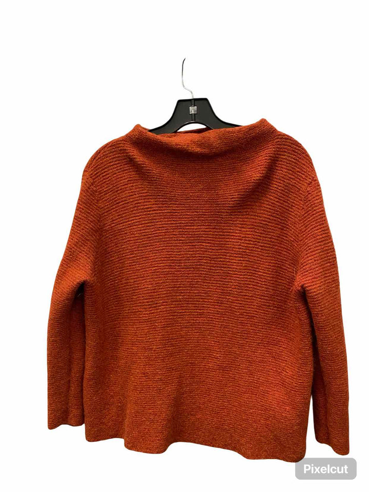 Beyond Threads Size XL Orange Ribbed 60% Alpaca/ 40% Wool Sweater
