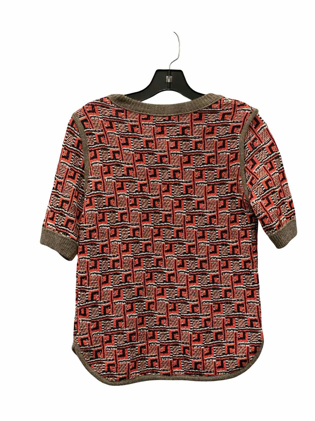 Tory Burch Size S Pink Brown Print 84% Cotton/ 6% Wool/ 4% Alpaca Sweater