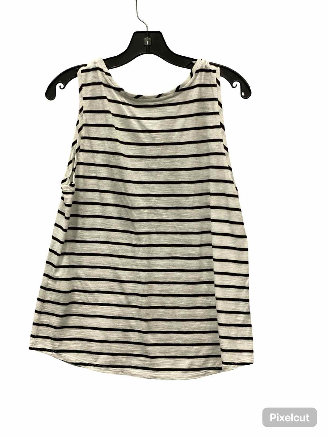 Chico's Size L White Black Stripe Tank Top