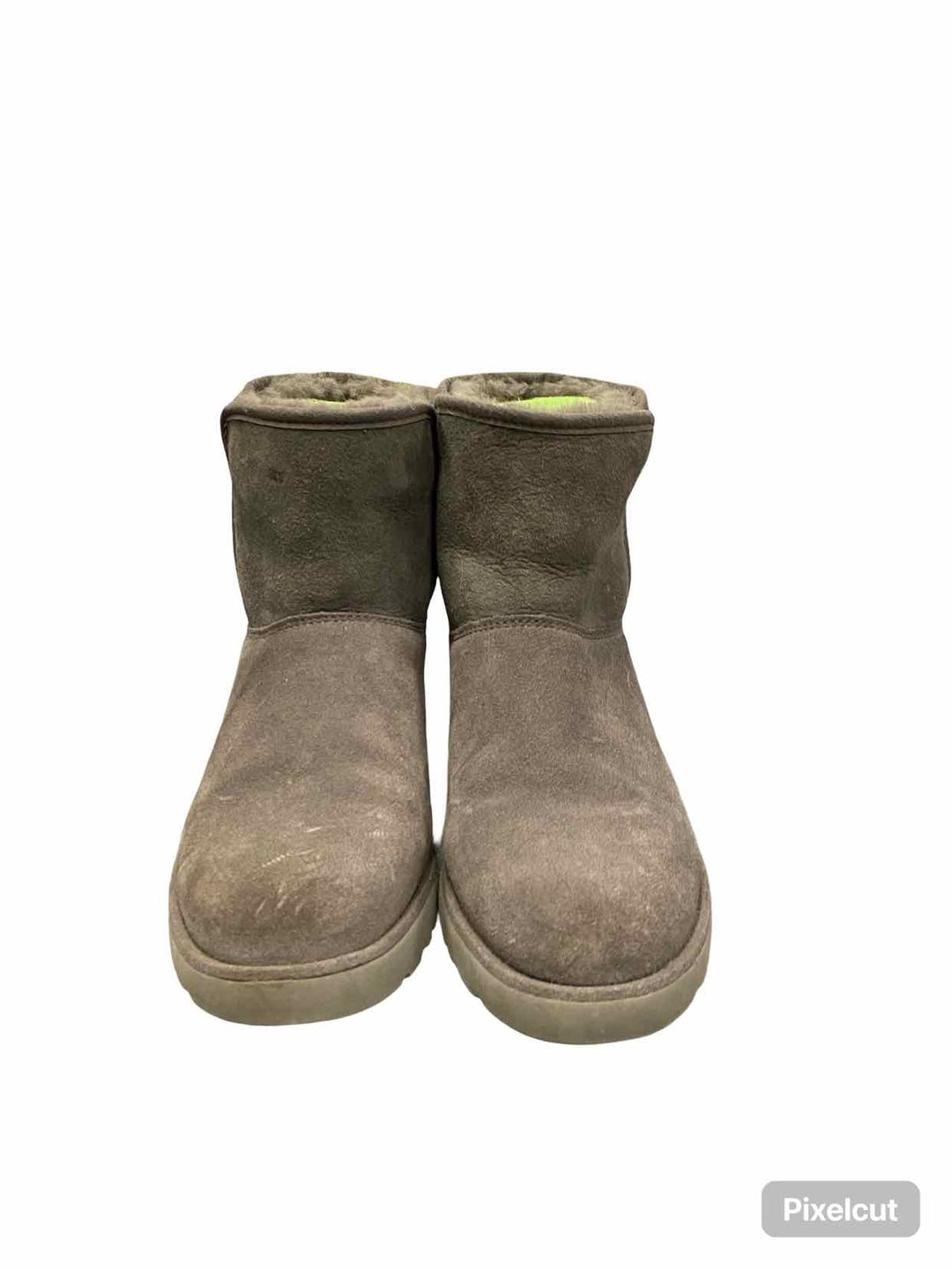 UGG Shoe Size 6.5 Charcoal Suede Kristin Wedge Sheepskin Lining Boots(Ankle)