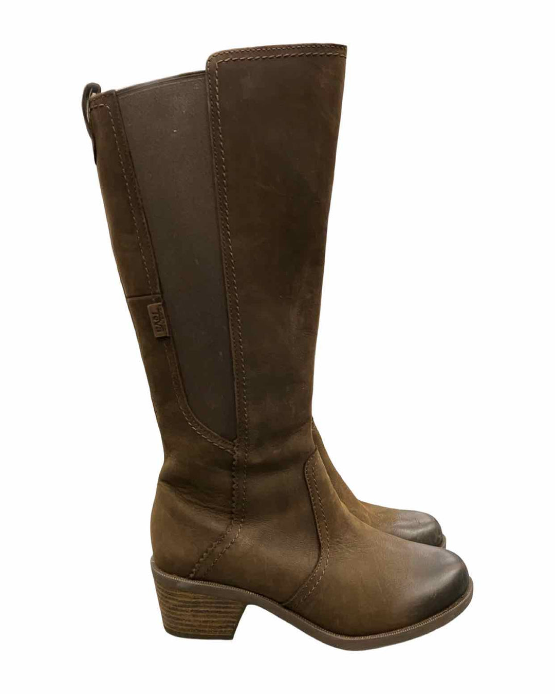 Teva Shoe Size 7 Brown Leather Anaya Tall Boots(knee)