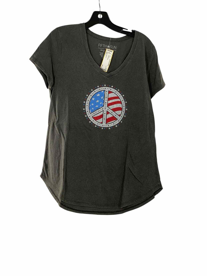 Fifth Sun Size L Gray Patriotic T-shirt