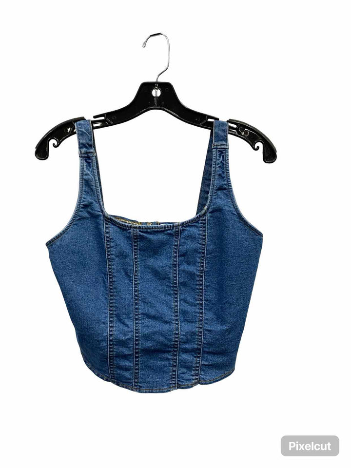 Active USA Size M Blue Denim Tank Top