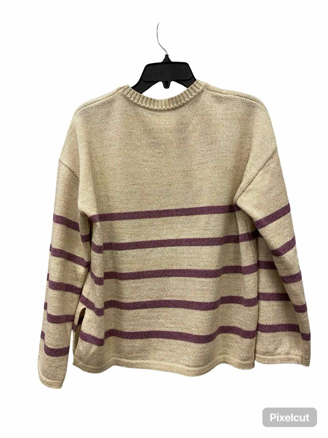 Unknown Brand Size M Beige Purple Striped Sweater