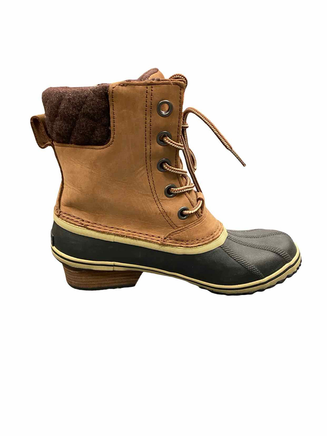 Sorel Shoe Size 9 Brown Leather Waterproof Slimpack II Lace Boots(Ankle)